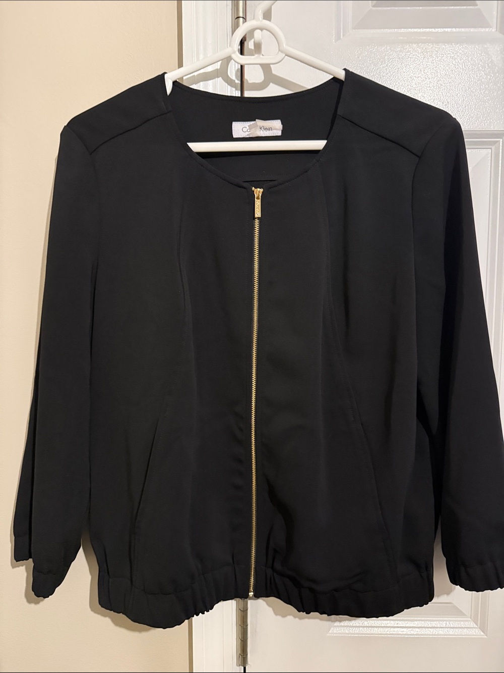 Calvin Klein Black Jacket with Gold Zip Front